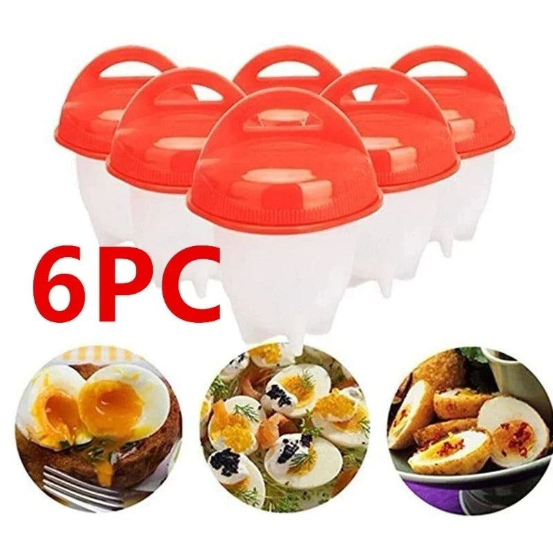 6-Piece Silicone Egg Boiler & Poacher Set