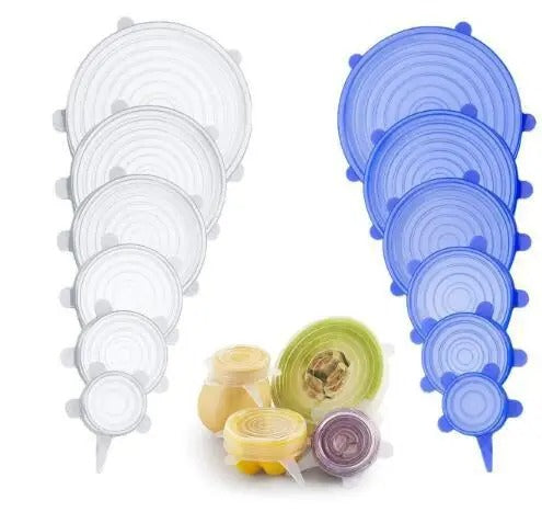 6-Piece Reusable Adjustable Silicone Food Covers